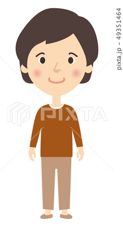 女性：お母さん 全身 49351464