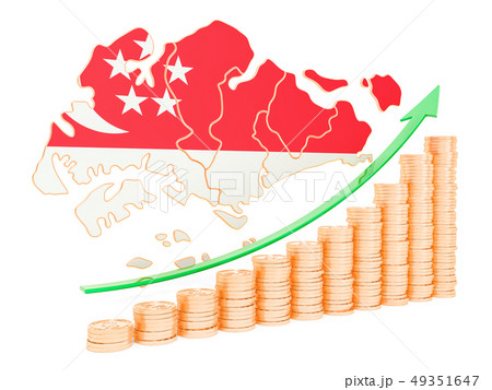 Economic growth in Singapore concept, 3D rendering 49351647