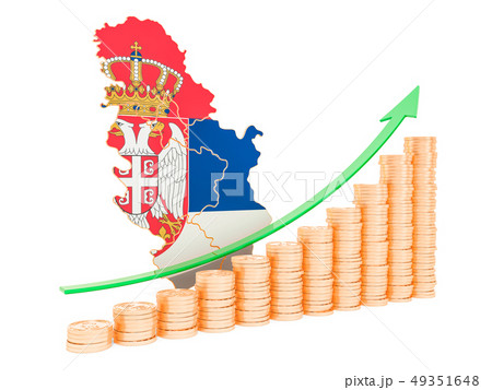 Economic growth in Serbia concept, 3D rendering 49351648