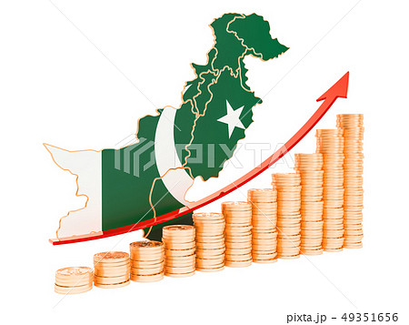 Economic growth in Pakistan concept, 3D rendering 49351656
