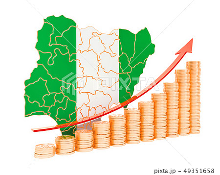 Economic growth in Nigeria concept, 3D rendering 49351658