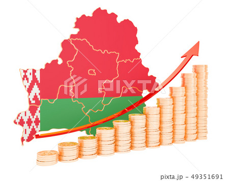 Economic growth in Belarus concept, 3D rendering 49351691