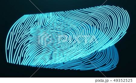 3D illustration Fingerprint scan provides security access with biometrics identification. Concept 49352525