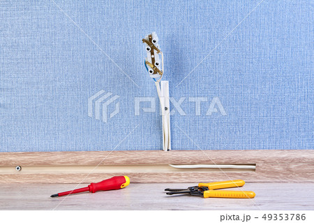 Wire stripper tool and screwdriver. 49353786