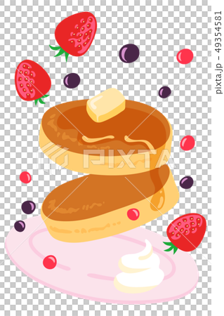 Illustration of a flying pancake 49354581