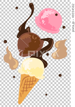 Illustration of a flying ice cream Illustration of a flying ice cream 49354582