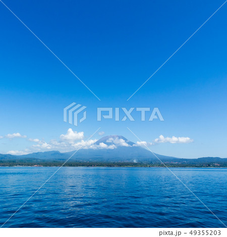 Agung volcano view from the sea. Bali island, Indonesia Agung volcano view from the sea. Bali island, Indonesia 49355203