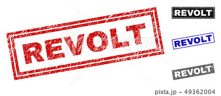Grunge REVOLT Textured Rectangle Stamps 49362004