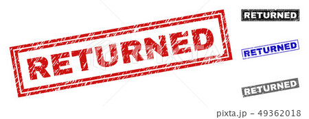 Grunge RETURNED Scratched Rectangle Stamp Seals 49362018