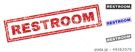 Grunge RESTROOM Scratched Rectangle Watermarks 49362070