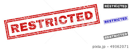 Grunge RESTRICTED Textured Rectangle Watermarks 49362071