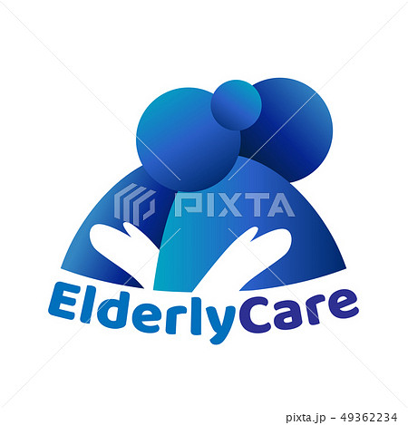 Elderly healthcare heart shaped logo. Nursing home 49362234