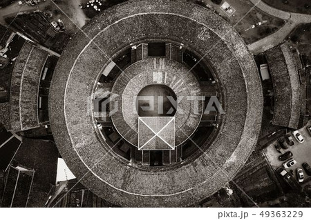 Fujian Tulou aerial closeup view 49363229