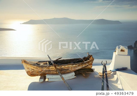 Santorini island leisure life boat 49363479