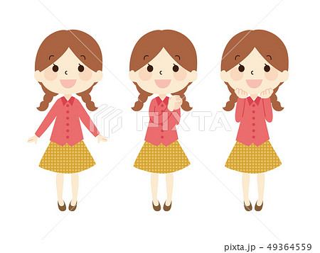 三つ編みの女の子のイラスト素材 49364559 Pixta