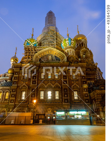 Church of the Savior on Spilled Blood in evening 49364599