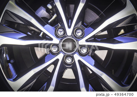 Closeup detail of a car alloy rim background 49364700