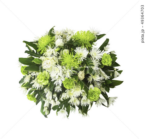 Beautiful bouquet flowers isolated on white backgr 49364703