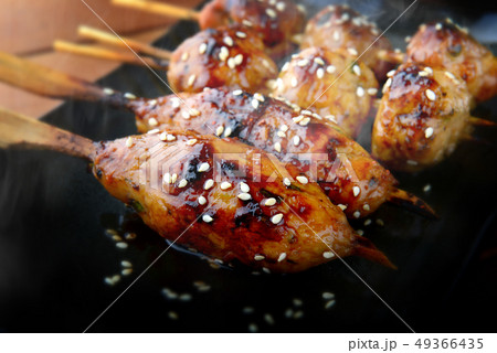japanese meatball grill  or tsukune. 49366435