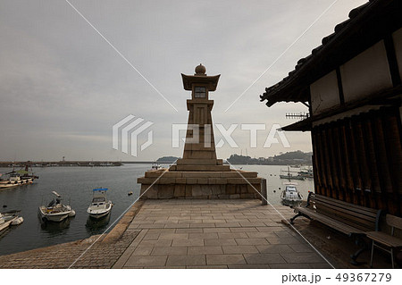 常夜燈を超広角撮影、鞆の浦, 福山市、広島県 49367279