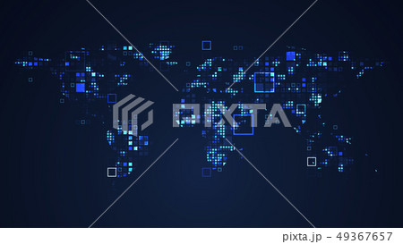 World Map Network Digital Technology Graphic 49367657