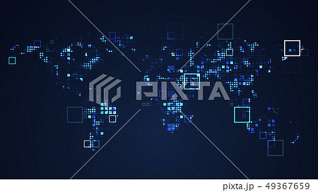 World Map Network Digital Technology Graphic 49367659