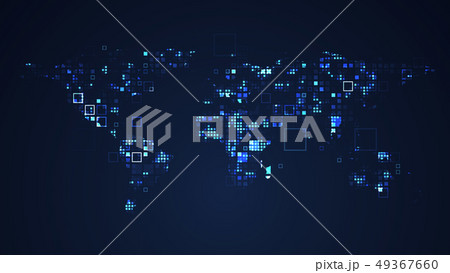 World Map Network Digital Technology Graphic 49367660
