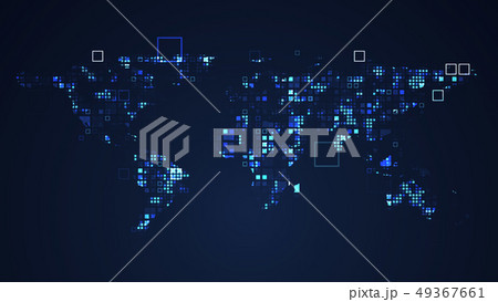 World Map Network Digital Technology Graphic 49367661