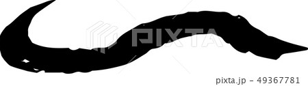 黒の線 曲がった 曲線 素材 下線 墨のイラスト素材