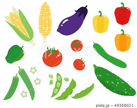 夏野菜2 セットのイラスト素材 49368021 Pixta
