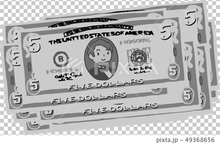 五美元鈔票美國美元$逗人喜愛的手拉 49368656