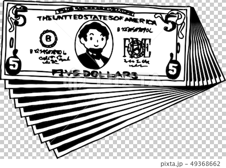 五美元鈔票美國美元$逗人喜愛的手拉 五美元鈔票美國美元$逗人喜愛的手拉 49368662