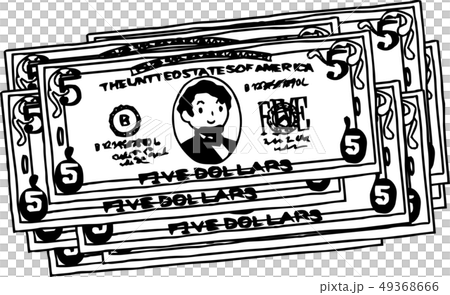 五美元鈔票美國美元$逗人喜愛的手拉 49368666