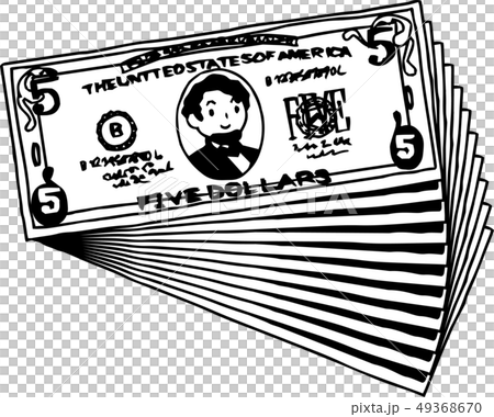 五美元鈔票美國美元$逗人喜愛的手拉 五美元鈔票美國美元$逗人喜愛的手拉 49368670