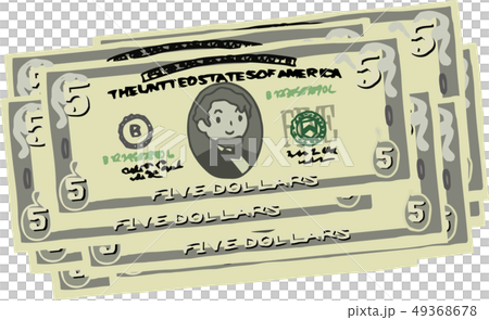 五美元鈔票美國美元$逗人喜愛的手拉 49368678