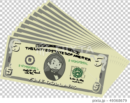 五美元鈔票美國美元$逗人喜愛的手拉 49368679