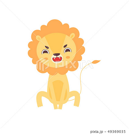 Cute Angry Lion Roaring, Funny African Animal Cartoon Character Vector Illustration Cute Angry Lion Roaring, Funny African Animal Cartoon Character Vector Illustration 49369035