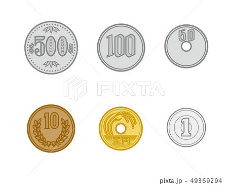 新500円硬貨など日本のお金のイラストとぬりえです イラストレーターみやもとかずみのイラスト素材 ๑ ๑ やや日々