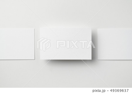 top view of 3 business card isolated on white 49369637
