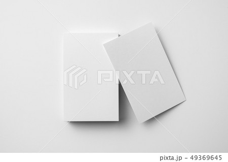 top view of 2 business card isolated on white 49369645