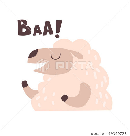 Sheep Bleating, Cute Cartoon Farm Animal Making Baa Sound Vector Illustration Sheep Bleating, Cute Cartoon Farm Animal Making Baa Sound Vector Illustration 49369723
