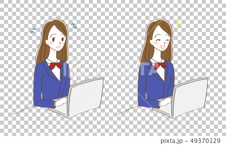 高校生 女子高生 パソコン イラスト 高校生 女子高生 パソコン イラスト 49370129