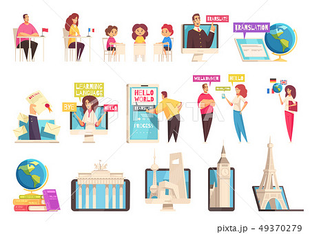 Learning Language Training Center Icon Set 49370279