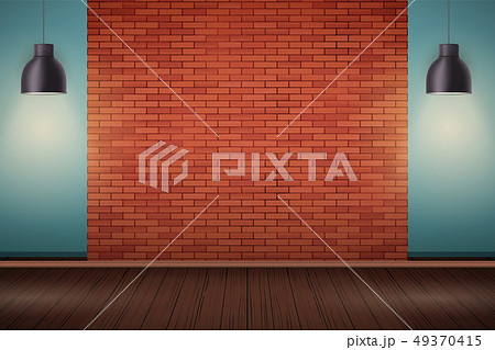 Red brick wall room with Billboard 49370415