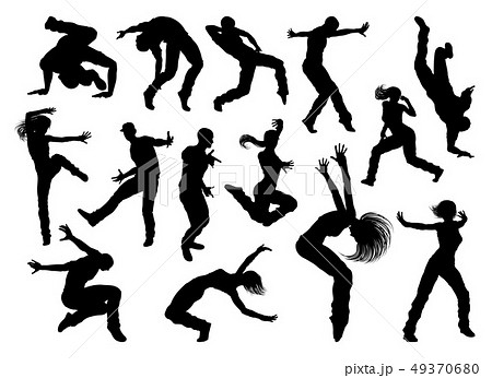 Street Dance Dancer Silhouettes 49370680