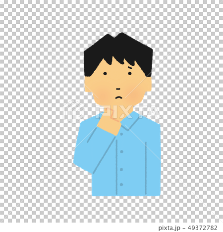Male, upper body, think, worry, worry (simple touch) Male, upper body, think, worry, worry (simple touch) 49372782