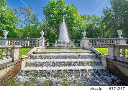 Pyramidal fountain in Petergof. Park in Petergof, Pyramidal fountain in Petergof. Park in Petergof, 49374287