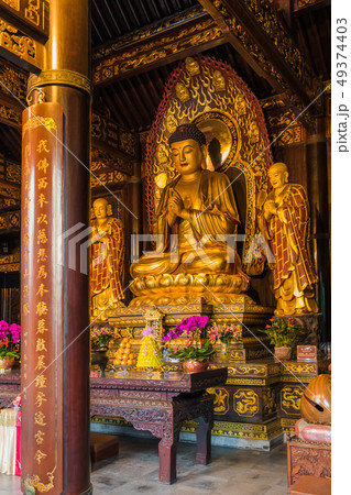 Statue in Wild Goose Pagoda - Xian China Statue in Wild Goose Pagoda - Xian China 49374403