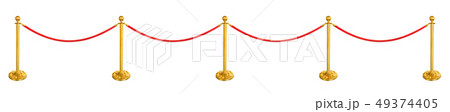Red velvet rope barrier 49374405