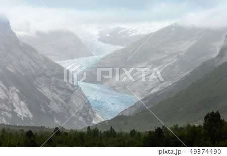 Nigardsbreen Glacier from far, Norway 49374490